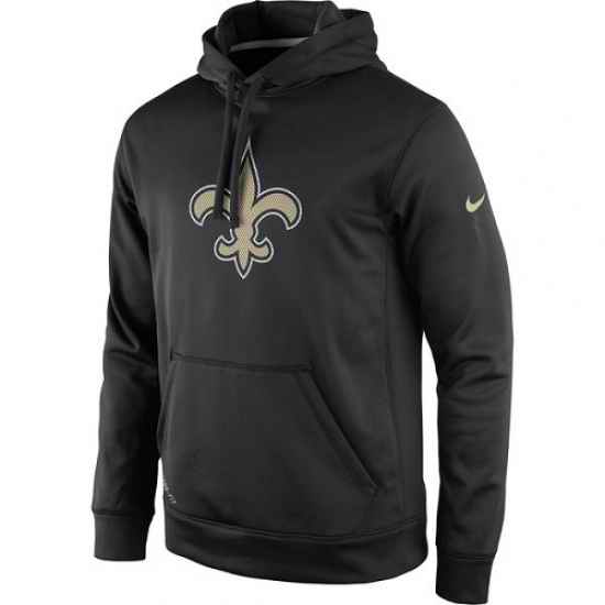 NFL Mens New Orleans Saints Nike Black Practice Performance Pullover Hoodie